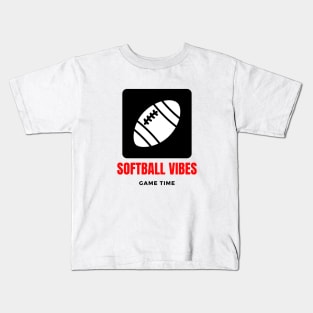 Soft Ball Vibes funny motivational design Kids T-Shirt